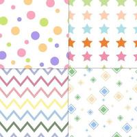 Collection of colorful seamless design patterns  vector