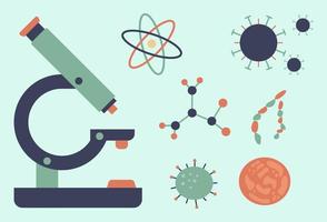 Collection of biology icons vector