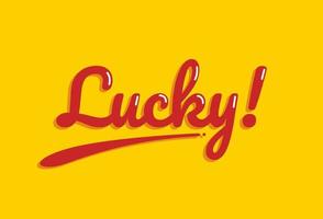 Lucky word typography  vector