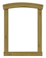 ventana de arco antiguo de madera o marco de puerta vector