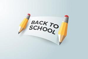 Back to school poster with pencils and banner vector