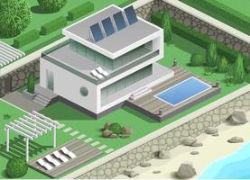 Modern villa with pool vector