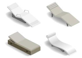 Set of modern loungers for spa or pool vector