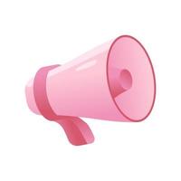 Pink girly megaphone isolated on white vector