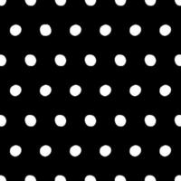 Black and white seamless polka dot pattern vector