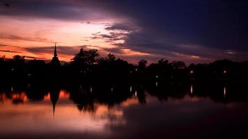 Twilight sky and silhouette pagoda