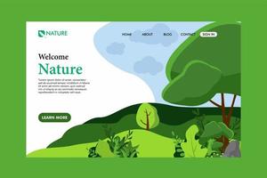 Nature landing page vector