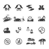 Car insurance icons set vector