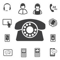 centro de llamadas e iconos de servicio al cliente vector