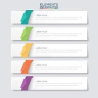 Infographic elements template with colorful 3d paper vector