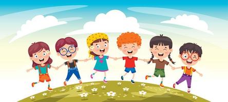 Happy Kid Friends Having Fun vector