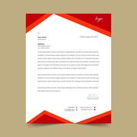 Red Angled Minimalist Letterhead Template  vector