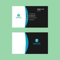 Blue Black Minimalist Business Card Template  vector