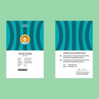 Blue Green Curve Vertical ID Card Template vector