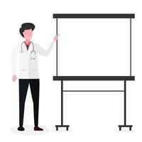 Doctor pointing to empty chart vector