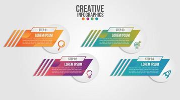 Gradient infographic elements with business icons vector