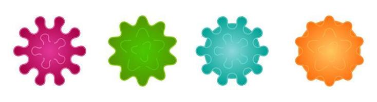 conjunto de dibujos animados de virus y bacterias vector