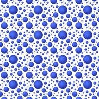 Blue volumetric balls seamless pattern vector