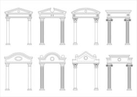 conjunto de siluetas de arcos clásicos de época vector