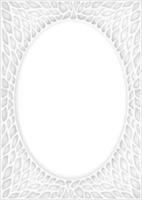 White vintage oriental oval frame vector
