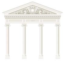 Antique white colonnade with ionic columns vector