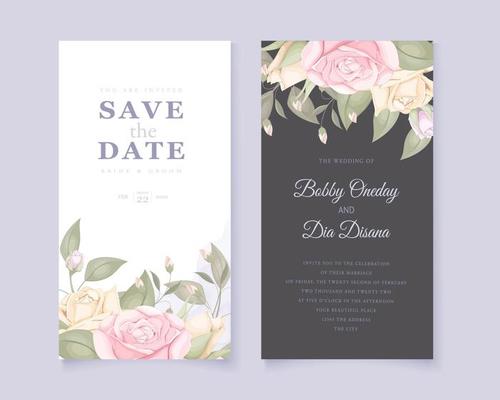 Top and bottom rose border save the date