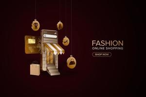Golden Fashion Online Landing Page  vector