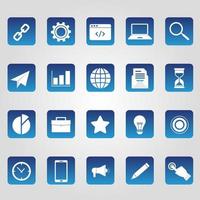 Set of 20 Square Business Icons vector