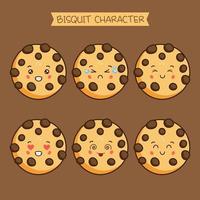 lindo conjunto de caracteres de cookie vector