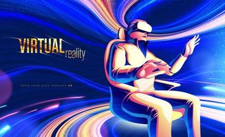 diseño de tema de realidad virtual vector