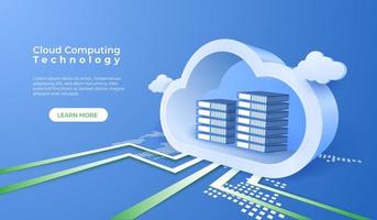 Digital Cloud Computing Technology vector