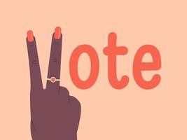 Victory Hand Vote Lettering vector