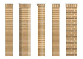 Set of textures of brick classical columns vector