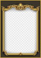 Golden ornamental frame with pattern vector