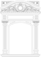 Ornamental classical arch in outline style vector