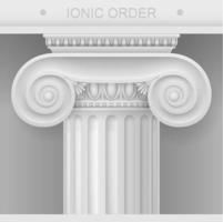 capital blanco de la columna iónica vector