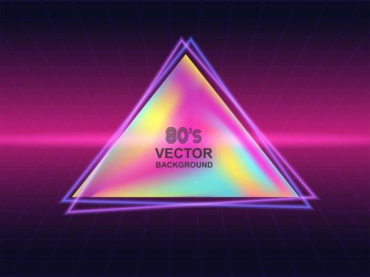 1980s neon triangle design