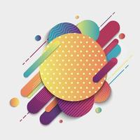 Abstract Colorful Geometric Pattern Composition Rounded Line Shapes vector