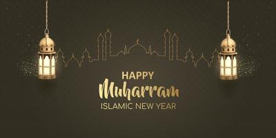 Happy Muharram Islamic New Year Design  vector