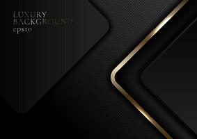 Abstract Elegant Gold and Black Shiny Rounded Square on Dark Background luxury style vector