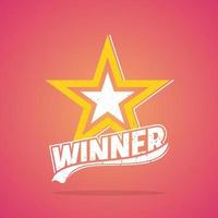 ''Winner'' Grunge Star Retro Design vector