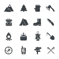Hiking Equipment Icons