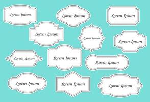 Simple dash outline frames and labels collection vector