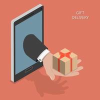 Gift delivery isometric design vector