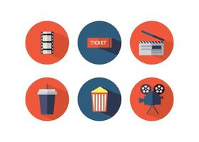 conjunto de iconos de cine vector