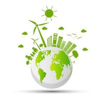 ecología global y concepto ambiental vector