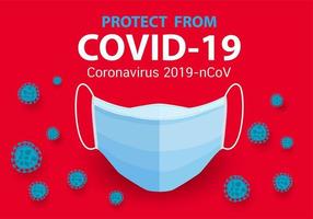 Concepto de máscara médica para la protección del coronavirus. vector