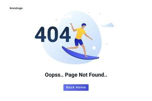 Flat concept 404 error page not found vector