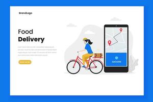 Food delivery landing page vector