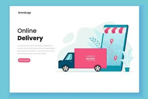 Delivery service concept landing page vector